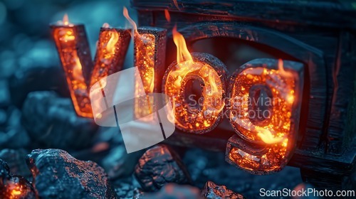 Image of Fire Opal Crystal Vlog concept creative art poster.
