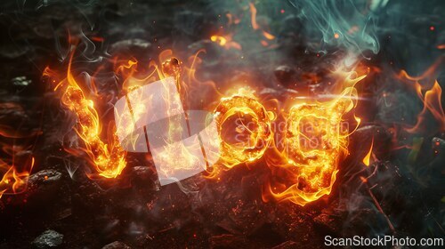 Image of Fire Opal Crystal Vlog concept creative art poster.