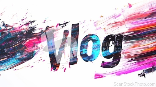 Image of The word Vlog created in Glitch Art.
