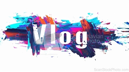 Image of The word Vlog created in Glitch Art.