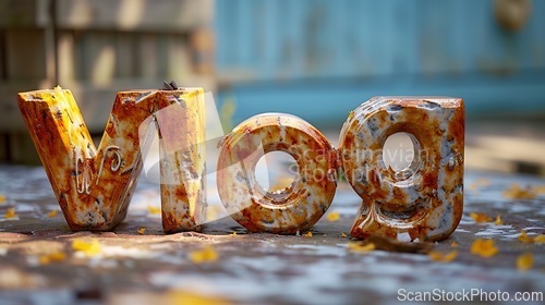 Image of Granite Stone Vlog concept creative art poster.