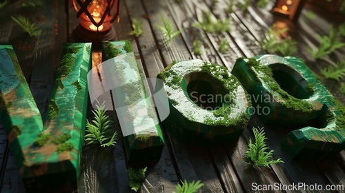 Image of Green Vlog concept creative art poster.