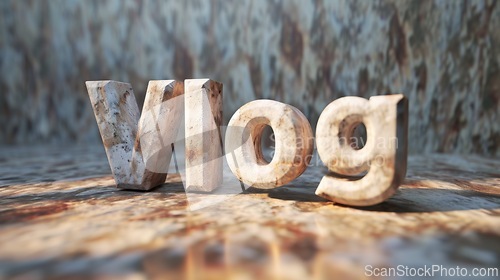 Image of Grey Marble Vlog concept creative art poster.