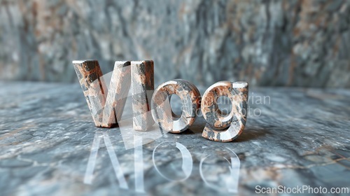 Image of Grey Marble Vlog concept creative art poster.
