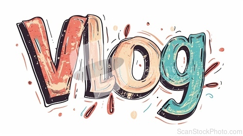 Image of The word Vlog created in Hand-Lettering.
