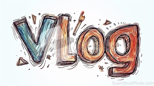 Image of The word Vlog created in Hand-Lettering.