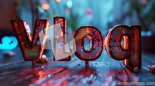 Image of Holo Vlog concept creative art poster.