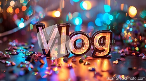Image of Holo Vlog concept creative art poster.