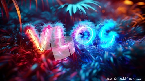 Image of Holo Fur Vlog concept creative art poster.