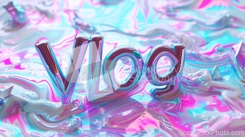 Image of Holo Marble Vlog concept creative art poster.