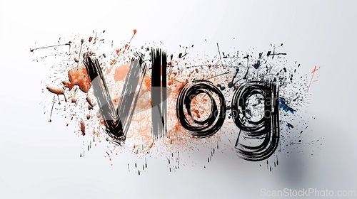 Image of The word Vlog created in Italic Calligraphy.