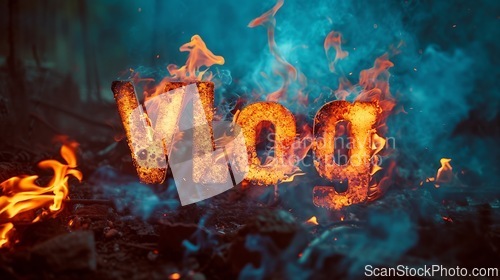 Image of Inferno Vlog concept creative art poster.