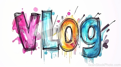 Image of The word Vlog created in Ink Drawing.