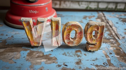 Image of Limestone Vlog concept creative art poster.
