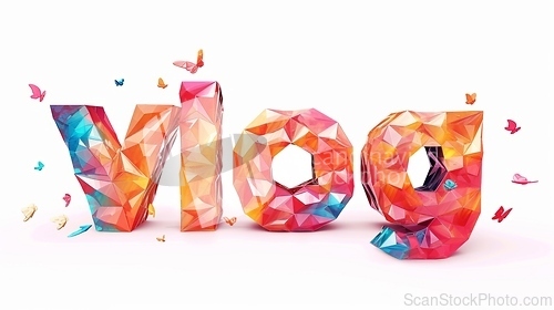 Image of The word Vlog created in Low-Poly Art.