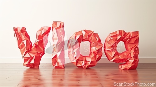 Image of The word Vlog created in Low-Poly Art.