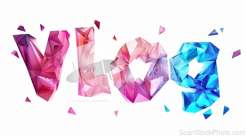 Image of The word Vlog created in Low-Poly Art.