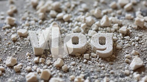 Image of Pumice Stone Vlog concept creative art poster.