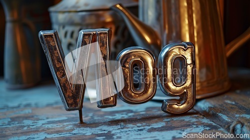 Image of Palladium Vlog concept creative art poster.