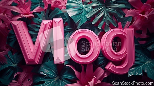 Image of Pink Vlog concept creative art poster.