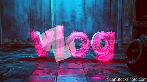 Image of Pink Vlog concept creative art poster.