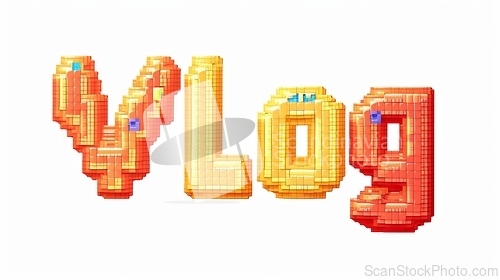 Image of The word Vlog created in Pixel Art.