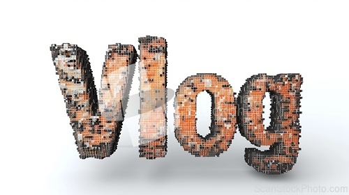 Image of The word Vlog created in Pixel Typography.