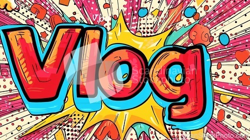Image of The word Vlog created in Pop Art.