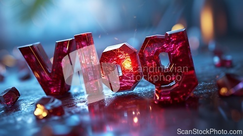 Image of Ruby Crystal Vlog concept creative art poster.