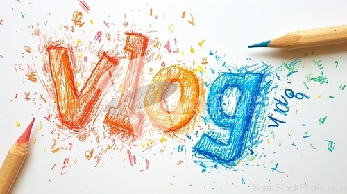 Image of The word Vlog created in Realistic Pencil Drawing.