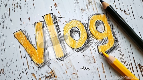 Image of The word Vlog created in Realistic Pencil Drawing.
