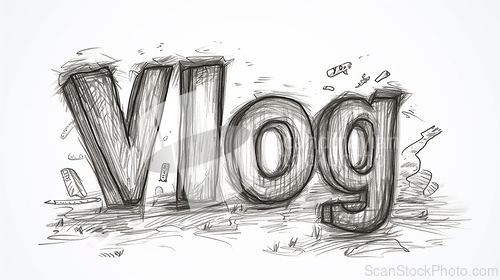 Image of The word Vlog created in Realistic Pencil Drawing.