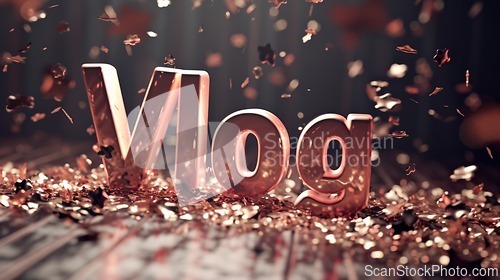 Image of Rose Gold Vlog concept creative art poster.