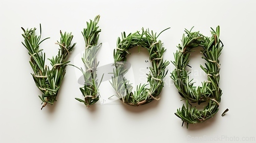 Image of The word Vlog created in Rosemary Typography.