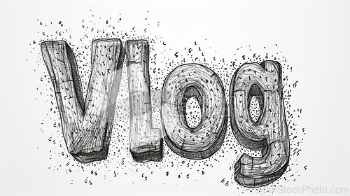 Image of The word Vlog created in Stippling.