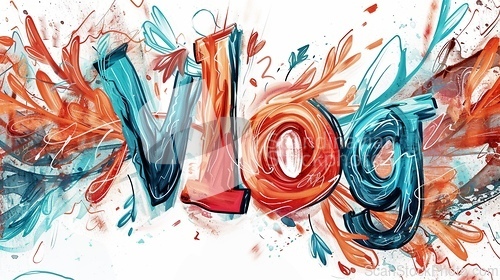 Image of The word Vlog created in Surrealistic Drawing.