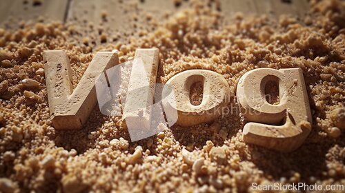 Image of Sandstone Vlog concept creative art poster.