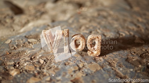 Image of Sandstone Vlog concept creative art poster.