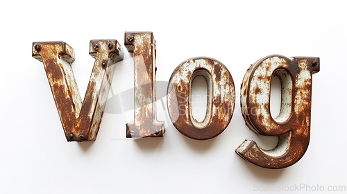 Image of The word Vlog created in Serif Typography.