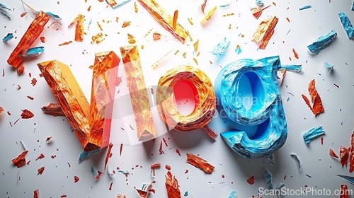 Image of The word Vlog created in Serif Typography.