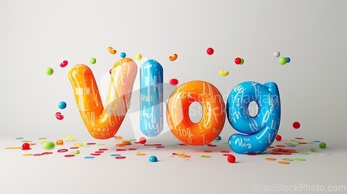 Image of The word Vlog created in Serif Typography.