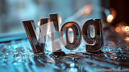 Image of Silver Vlog concept creative art poster.