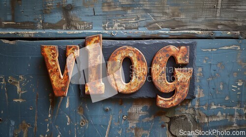 Image of Slate Stone Vlog concept creative art poster.