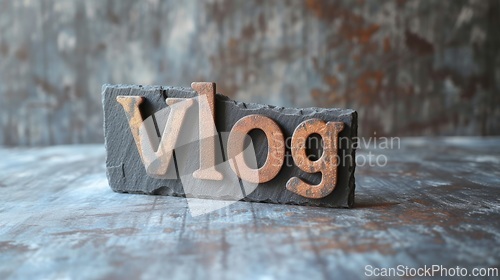 Image of Slate Stone Vlog concept creative art poster.
