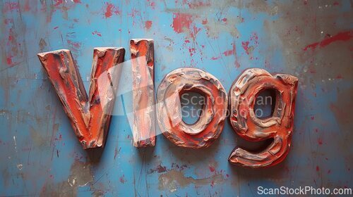 Image of Slate Stone Vlog concept creative art poster.