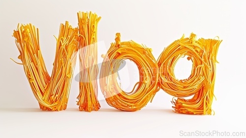 Image of The word Vlog created in Spaghetti Typography.