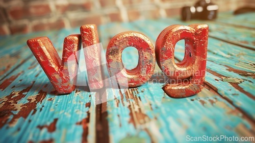 Image of Textured Plaser Vlog concept creative art poster.