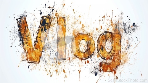 Image of The word Vlog created in Uncial Calligraphy.