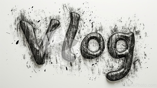 Image of The word Vlog created in Uncial Calligraphy.