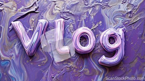Image of Violet Marble Vlog concept creative art poster.